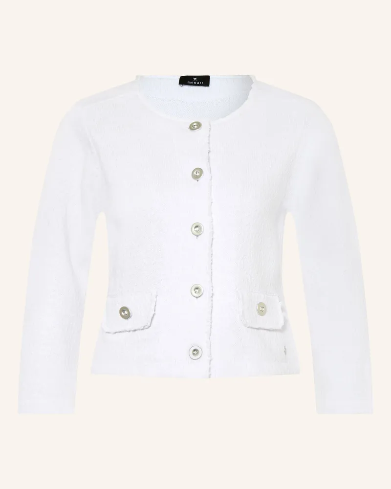 monari Strickjacke Mit 3/4-Arm weiss Weiss