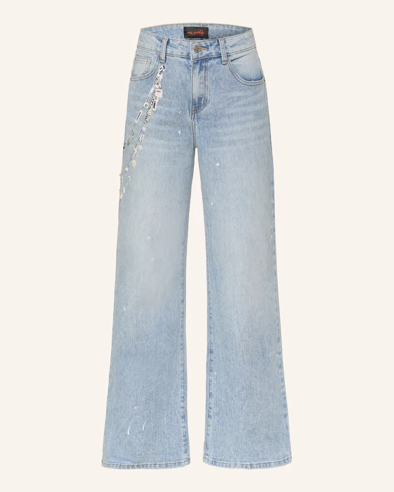 Miss Goodlife Wide Leg Jeans Mit Schmucksteinen blau 24