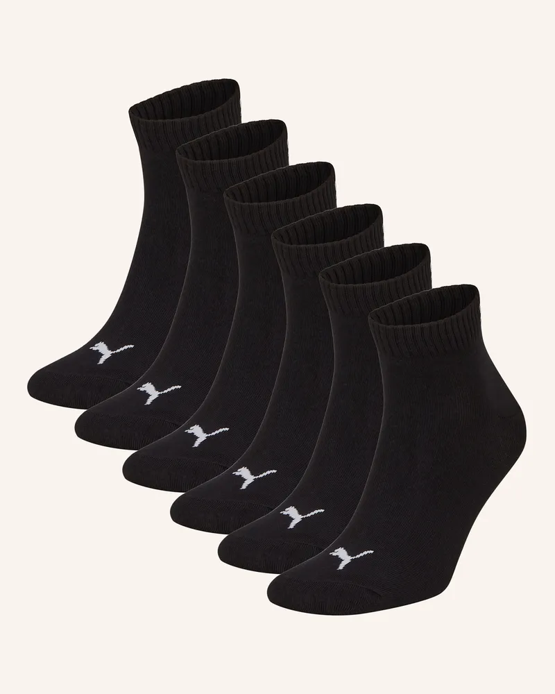 Puma 6er-Pack Socken QUARTER PLAIN Schwarz