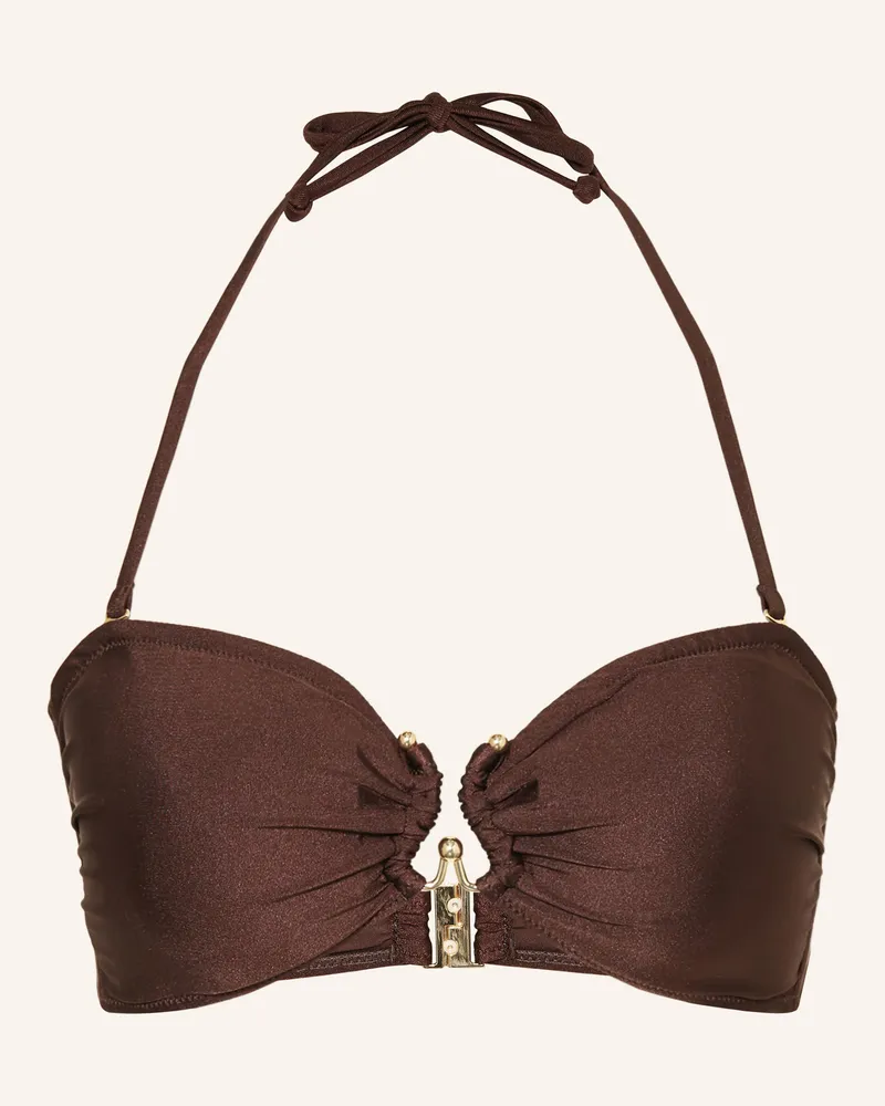Mrs & HUGS Bandeau-Bikini-Top braun Dunkelbraun