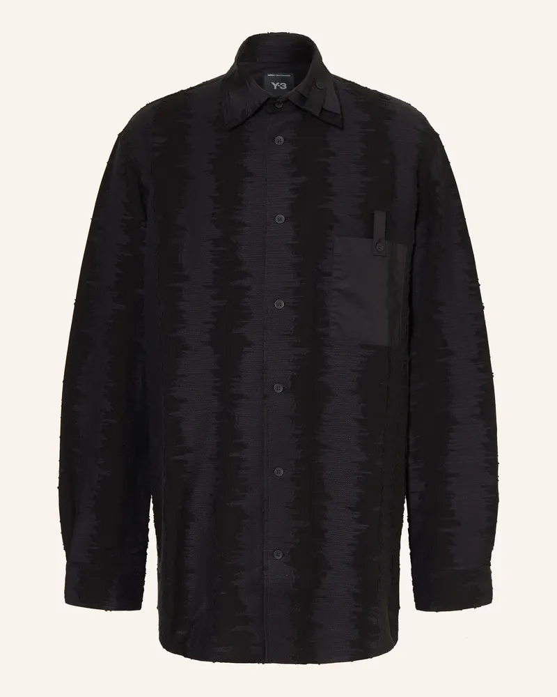 Y-3 Jacquard-Hemd Comfort Fit schwarz Schwarz