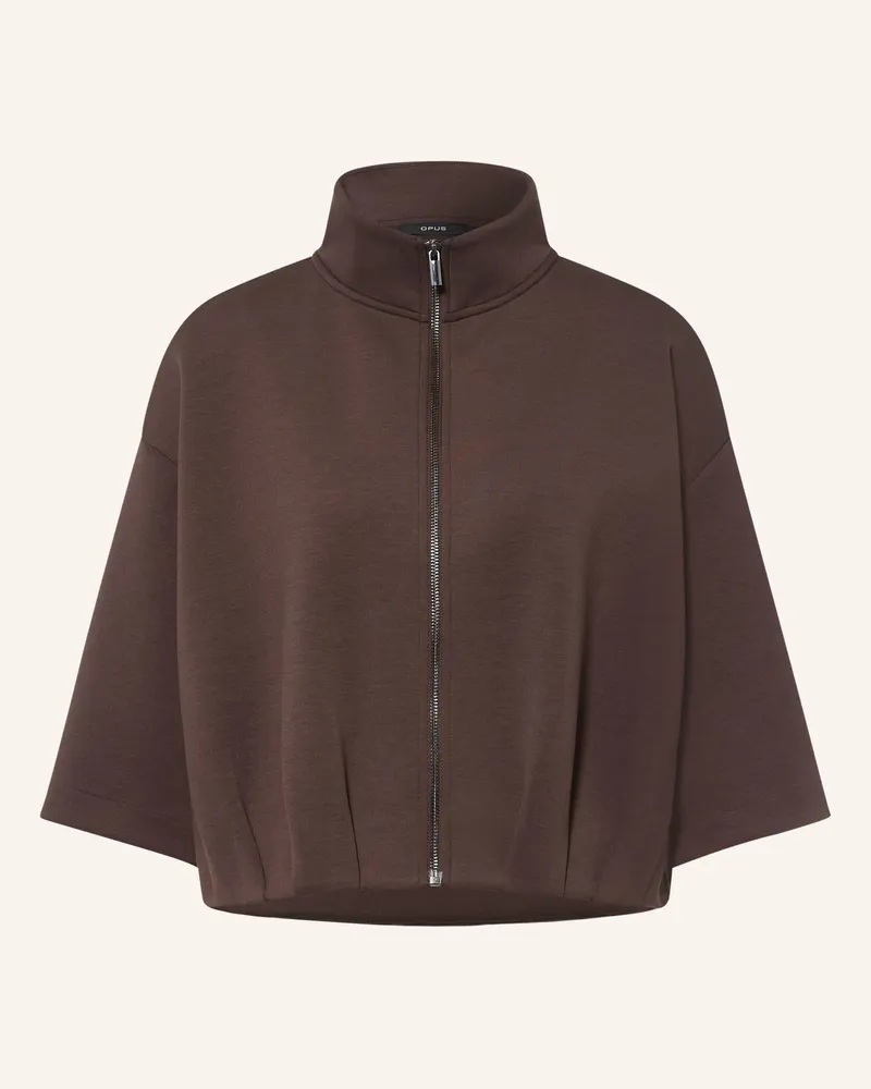 OPUS Sweatjacke Galtos Mit 3/4-Arm braun Dunkelbraun