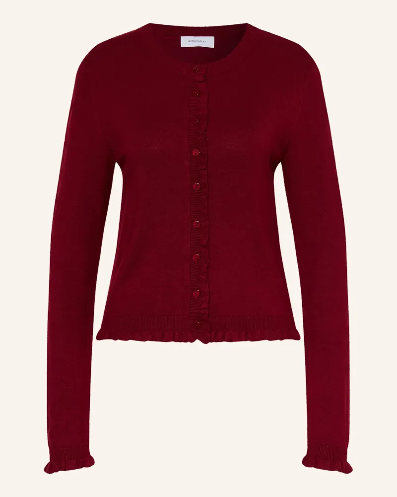 Darling Harbour Strickjacke Mit Rüschen rot Wine