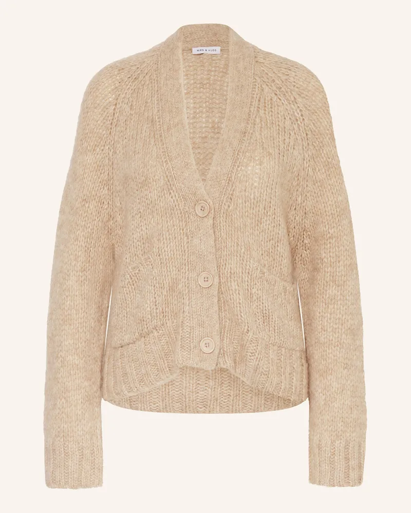 Mrs & HUGS Strickjacke mit Alpaka Taupe