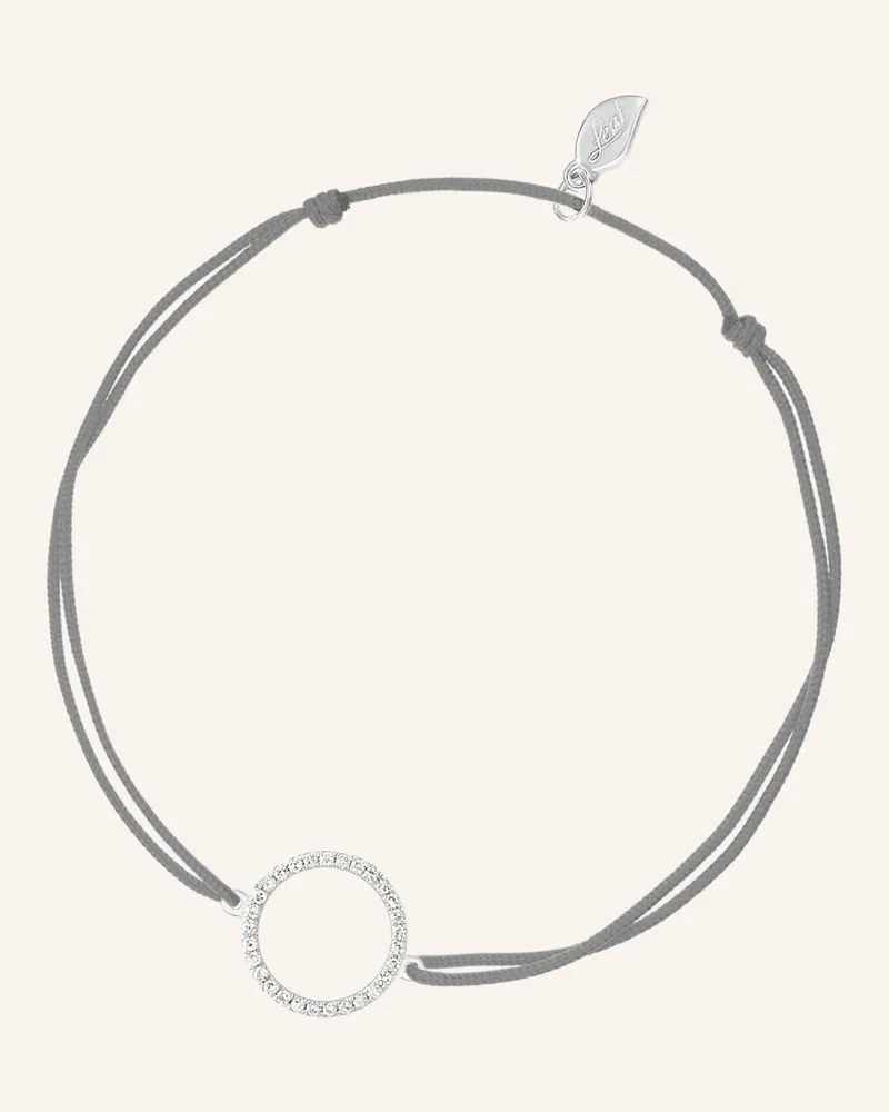 Leaf Freundschaftsarmband CIRCLE aus 18 Karat Weißgold mit Diamanten Grau