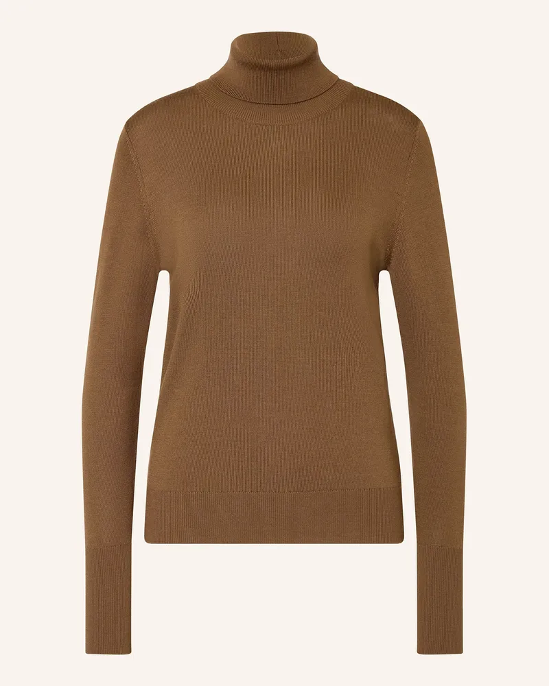 windsor. Rollkragenpullover Aus Merinowolle braun Cognac