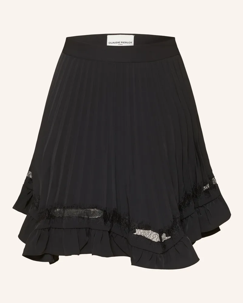 Claudie Pierlot Rock mit Plissees und Rüschen Schwarz