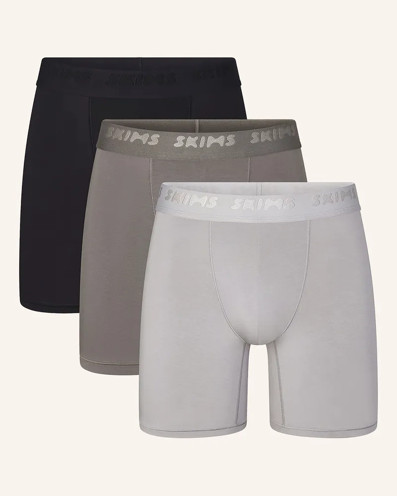SKIMS 3er-Pack Boxershorts SKIMS STRETCH Hellgrau