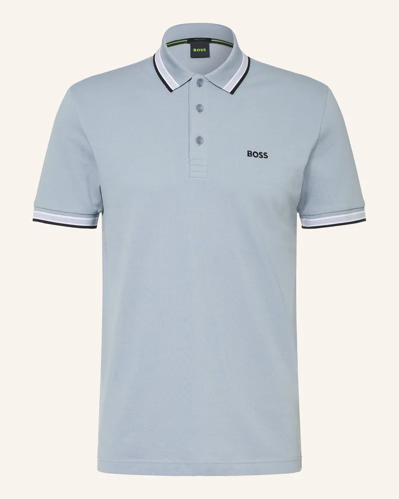 HUGO BOSS Piqué-Poloshirt Paddy Curved Regular Fit blau Blaugrau