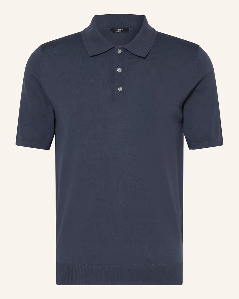 Reiss Strick-Poloshirt MANOR aus Merinowolle Dunkelblau