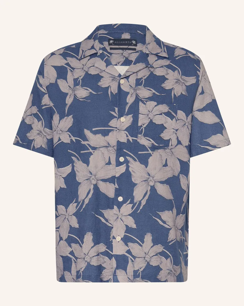 AllSaints Resorthemd Parterre Relaxed Fit blau Blau