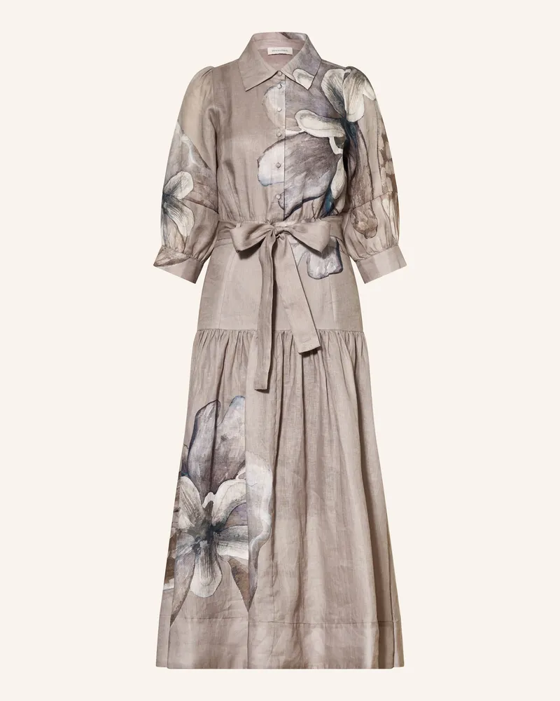 Kudibal Hemdblusenkleid PALMADEA aus Leinen mit 3/4-Arm Taupe