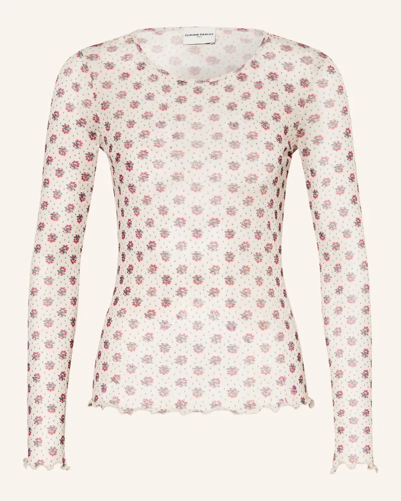 Claudie Pierlot Longsleeve aus Mesh Creme