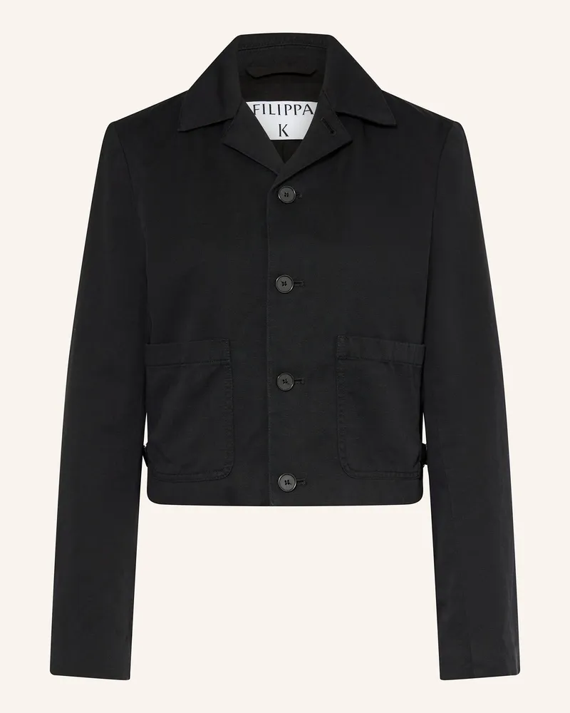 Filippa K Jacke mit Leinen Schwarz