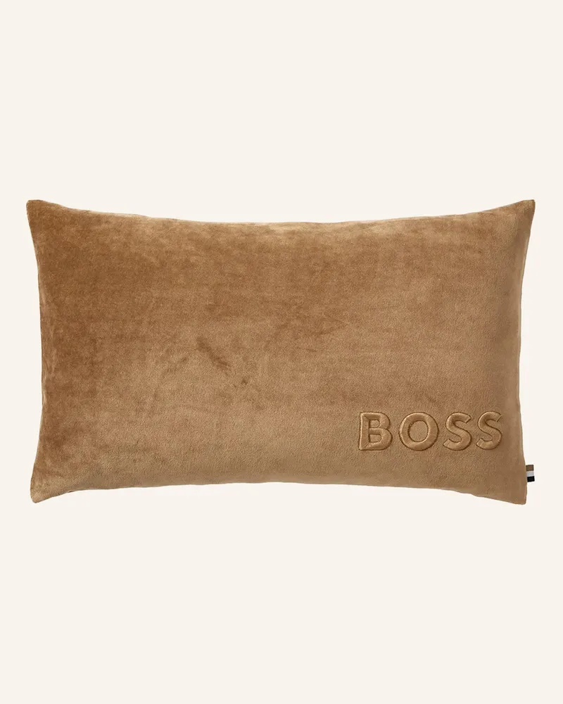 HUGO BOSS Dekokissenhülle Boldlogo braun Creme