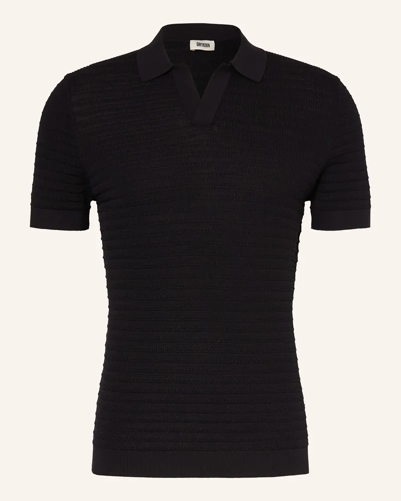 Drykorn Strick-Poloshirt BRAIAN Schwarz