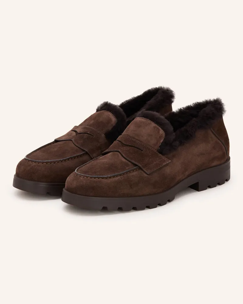 Santoni Slipper Det braun Dunkelbraun