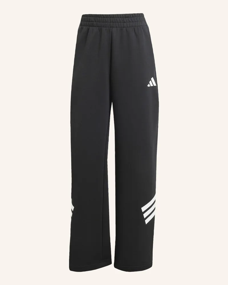 adidas FUTURE ICONS 3-STREIFEN OPEN-HEM HOSE Schwarz