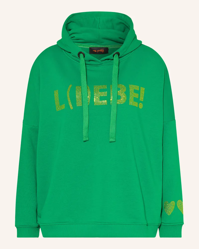 Miss Goodlife Hoodie Mit Schmucksteinen gruen Grün
