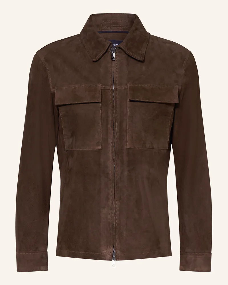 Strokesman's Lederjacke braun Dunkelbraun