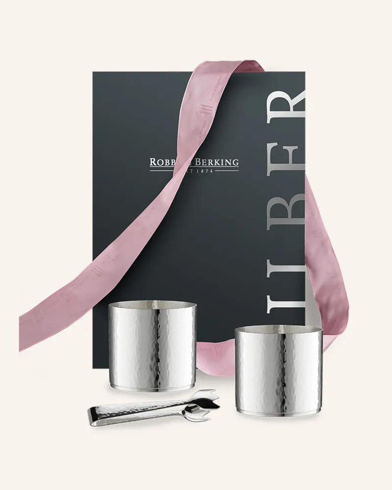 ROBBE & BERKING Whiskey-Geschenkset Martelé silber Silber