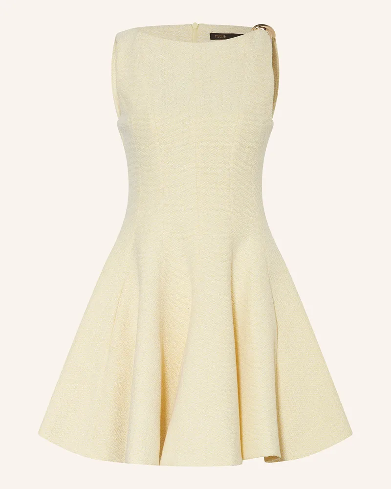 Maje Bouclé-Kleid mit Glitzergarn Hellgelb