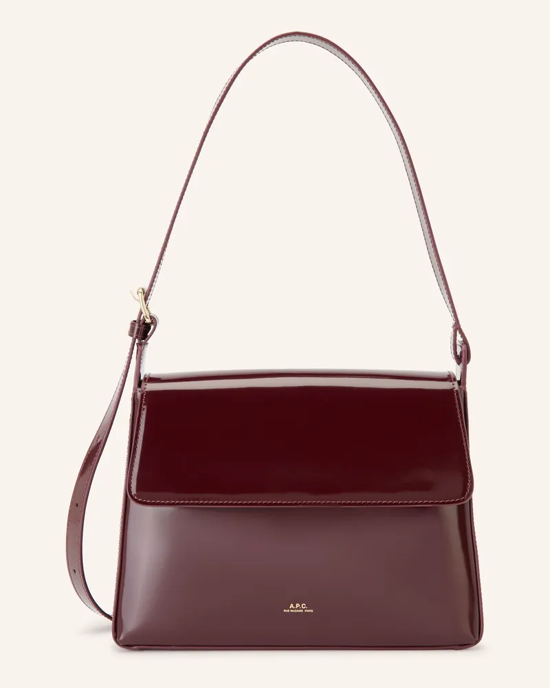 A.P.C. Handtasche Virginie Flap rot Dunkelrot