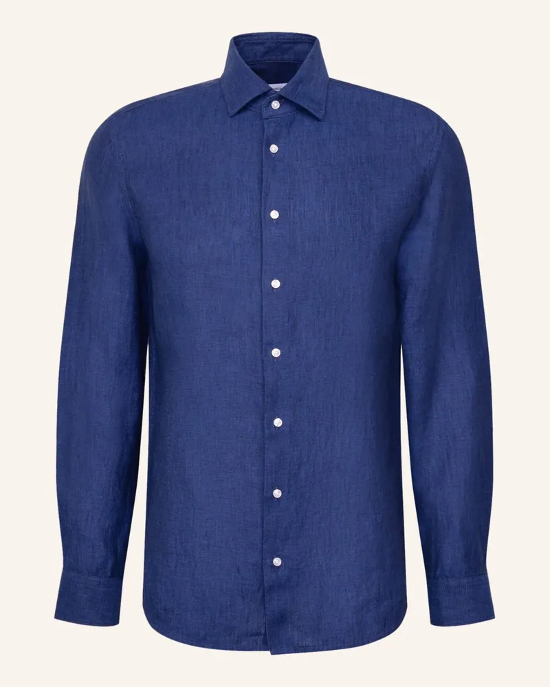 Seidensticker Leinenhemd Slim Fit Dunkelblau