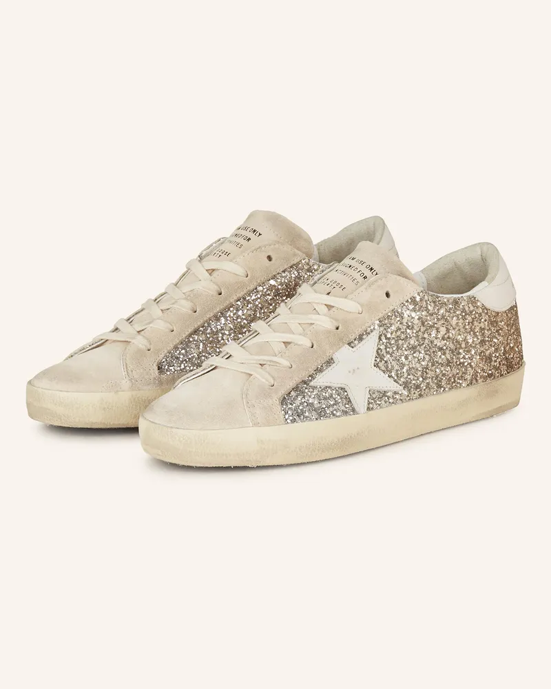Golden Goose Sneaker Super-Star Mit Pailletten braun Gold