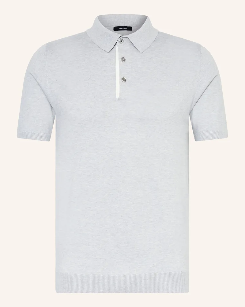 Reiss Strick-Poloshirt FINCH Regular Fit Hellgrau