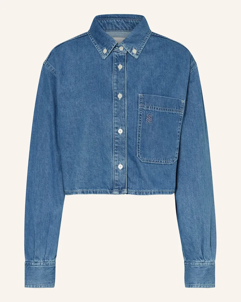 Sandro Cropped-Jeansbluse Blau