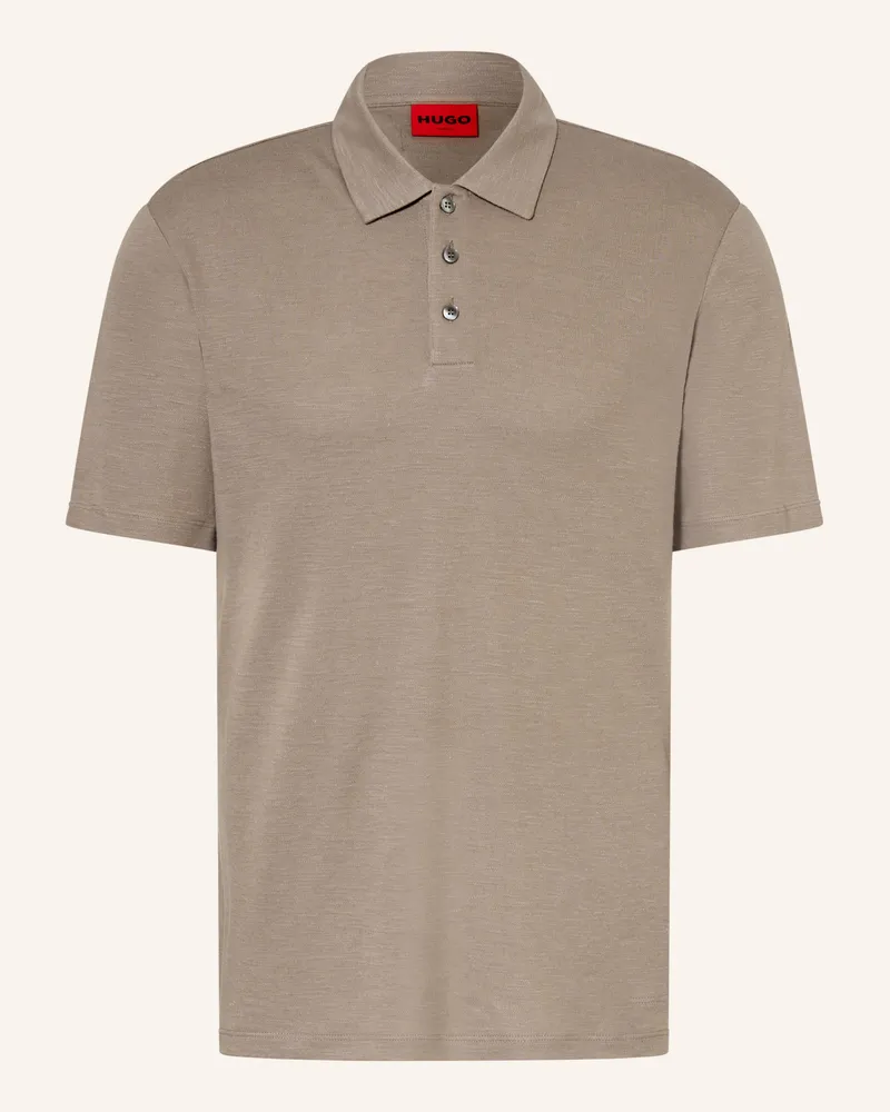 HUGO BOSS Jersey-Poloshirt Dulinen Slim Fit Mit Leinen braun Taupe