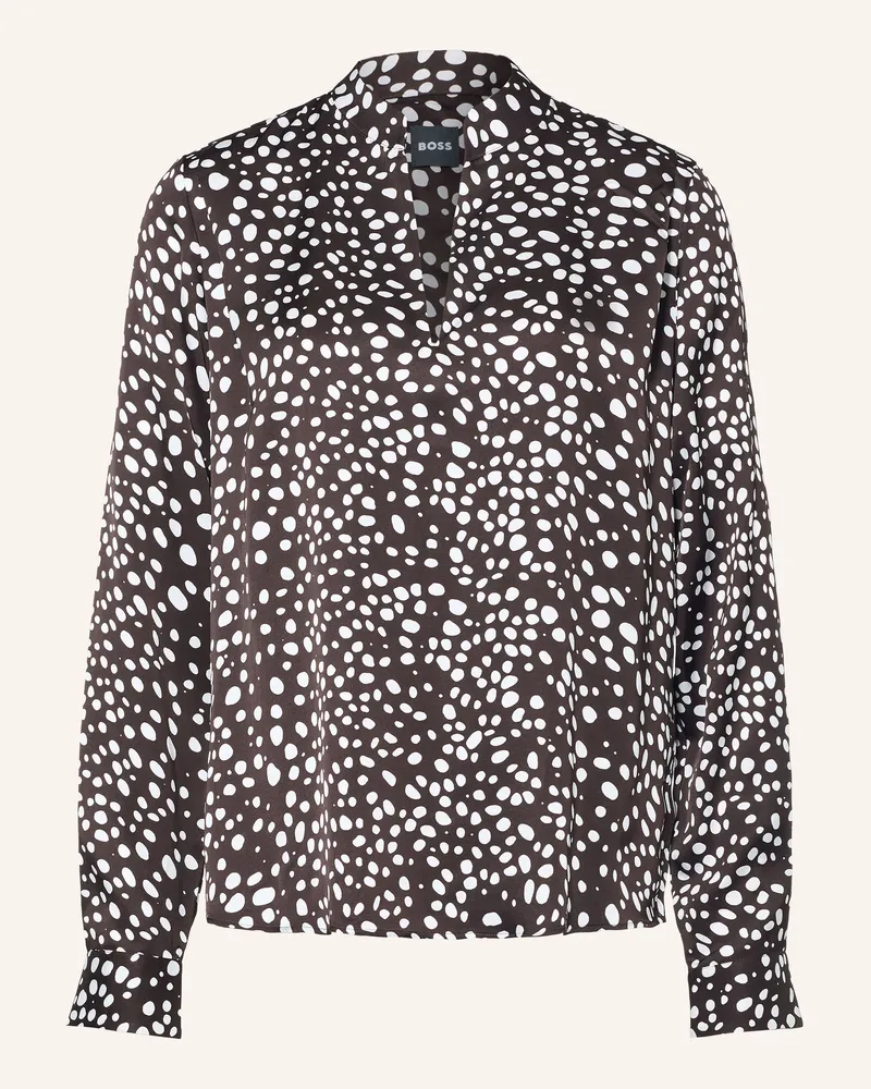 HUGO BOSS Blusenshirt Belindinati Aus Satin braun Dunkelbraun