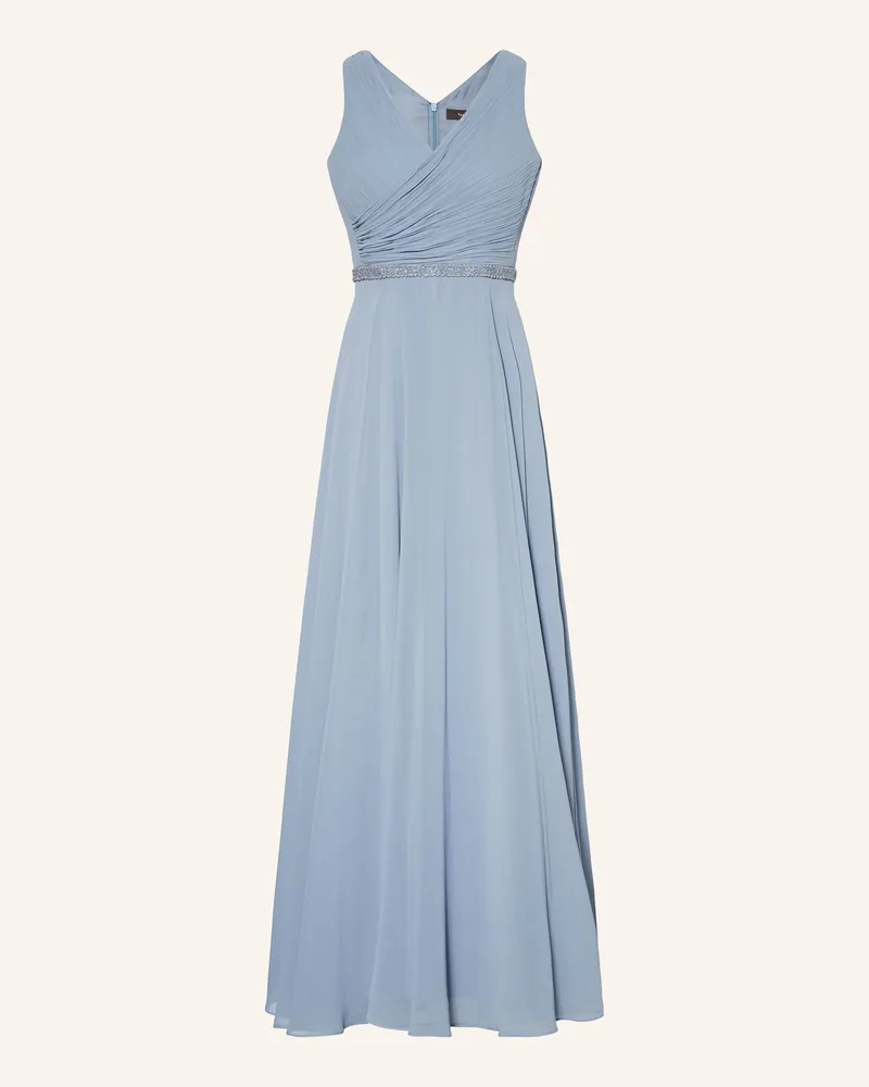 Vera Mont Abendkleid mit Schmuckperlen Hellblau