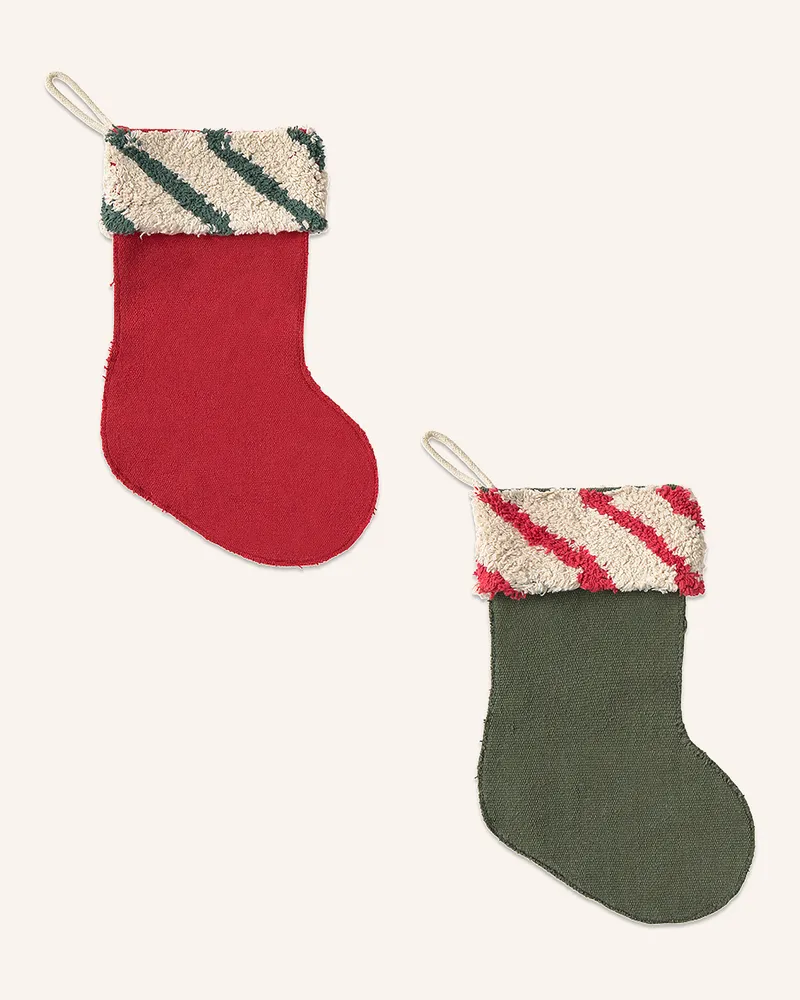 LORENA CANALS 2er-Set Weihnachtsstrümpfe rot Rot