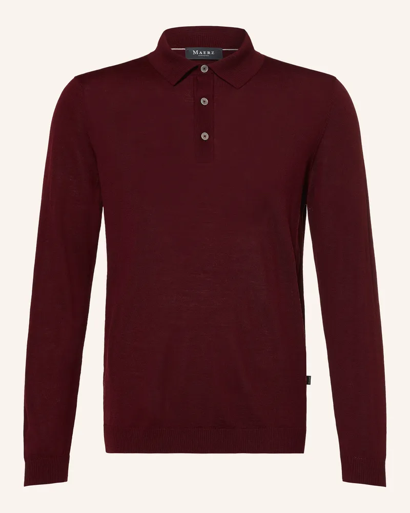 Maerz Strick-Poloshirt rot Dunkelrot