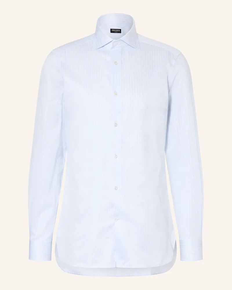Ermenegildo Zegna Hemd Regular Fit blau Weiss
