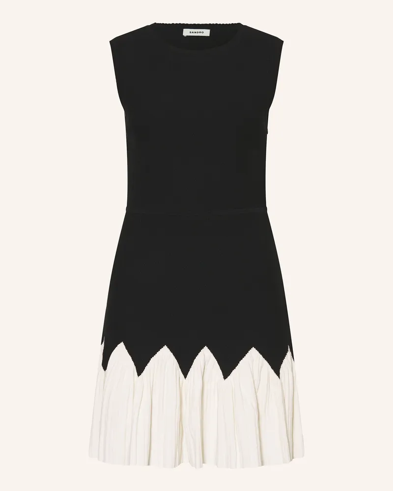 Sandro Strickkleid weiss Schwarz