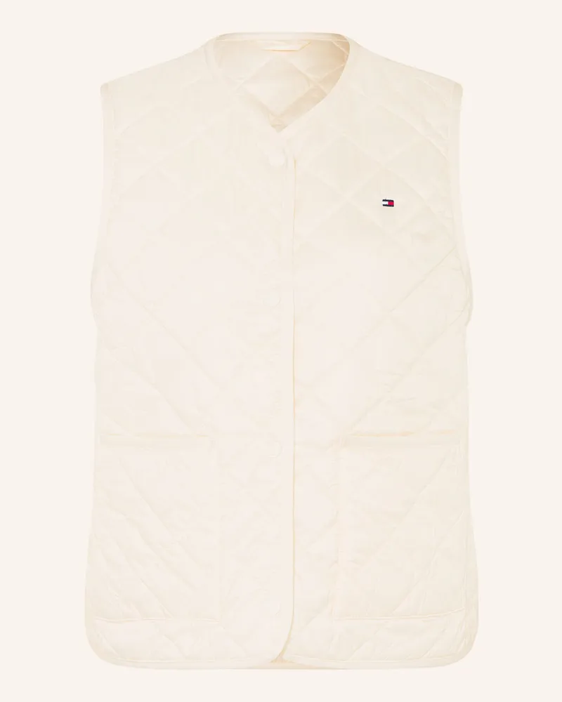 Tommy Hilfiger Steppweste Aus Satin weiss Ecru