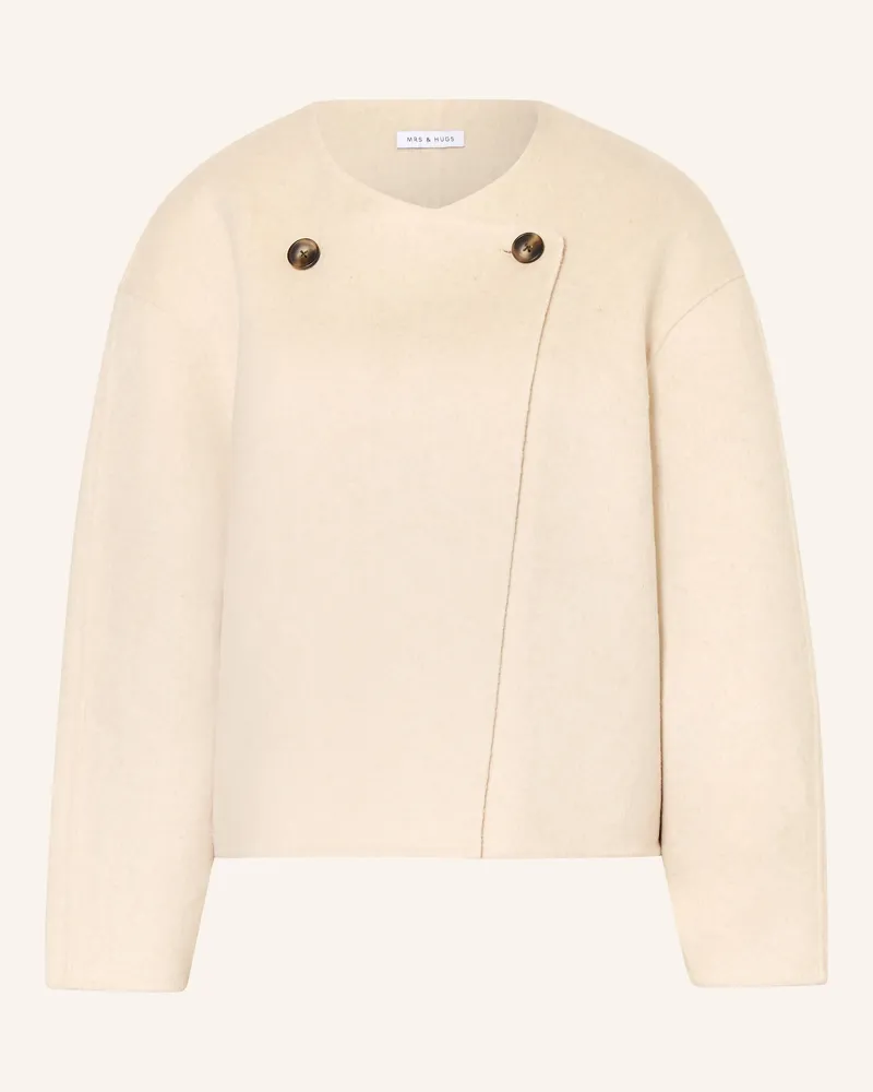 Mrs & HUGS Kastenjacke beige Beige