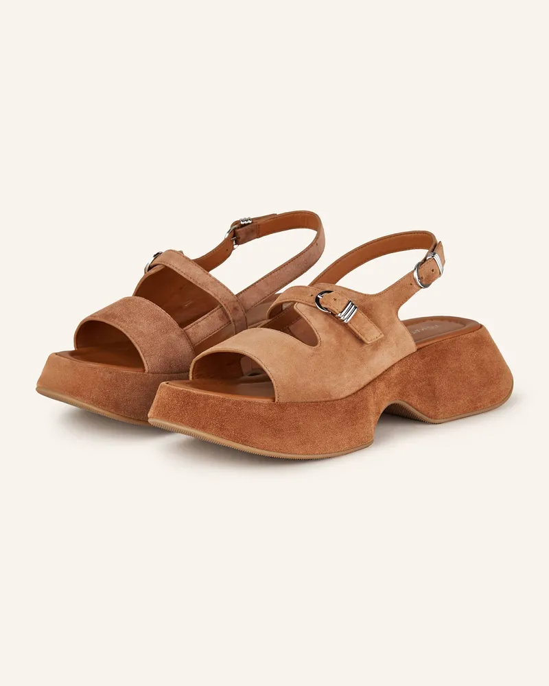 Vic Matié Plateau-Sandalen braun Cognac