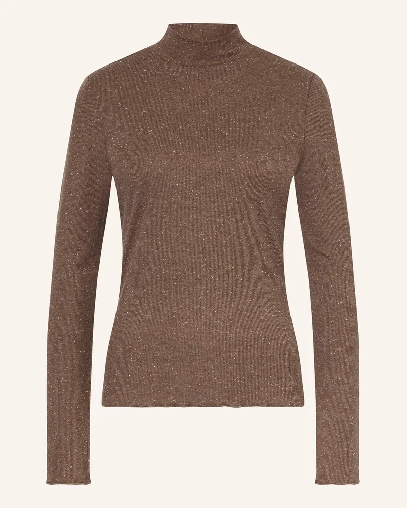 OPUS Longsleeve Suhanna Curly braun Dunkelbraun