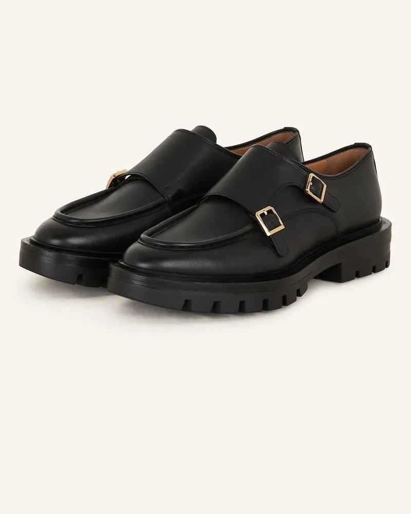 Santoni Double-Monks FEINT Schwarz
