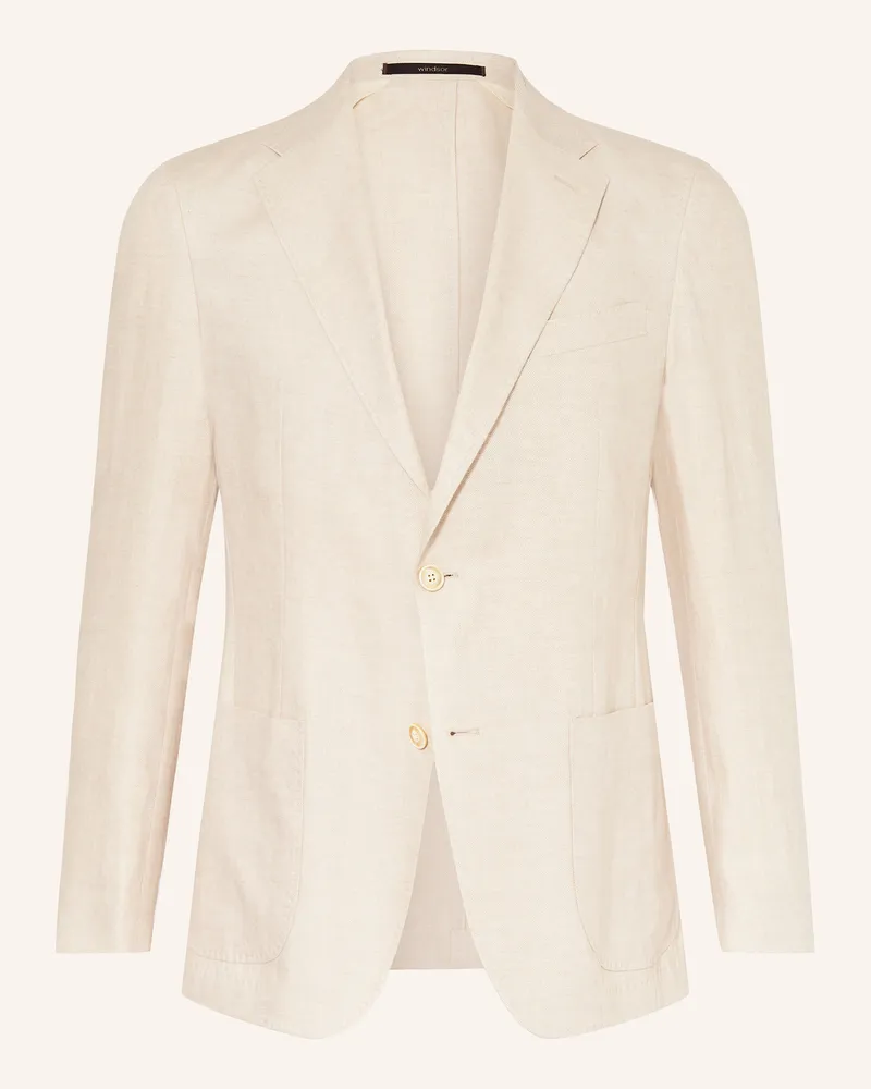 windsor. Sakko GIRO Extra Slim Fit aus Leinen Creme