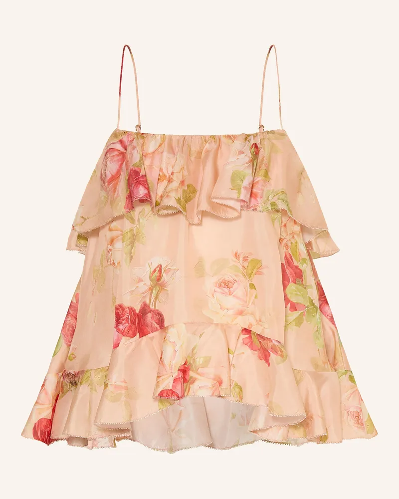 Zimmermann Seidentop Roselight Mit Rüschen Und Volants rosa Roségold