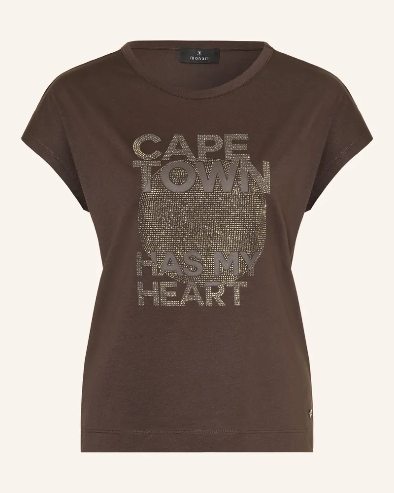 monari T-Shirt Mit Schmucksteinen braun Dunkelbraun