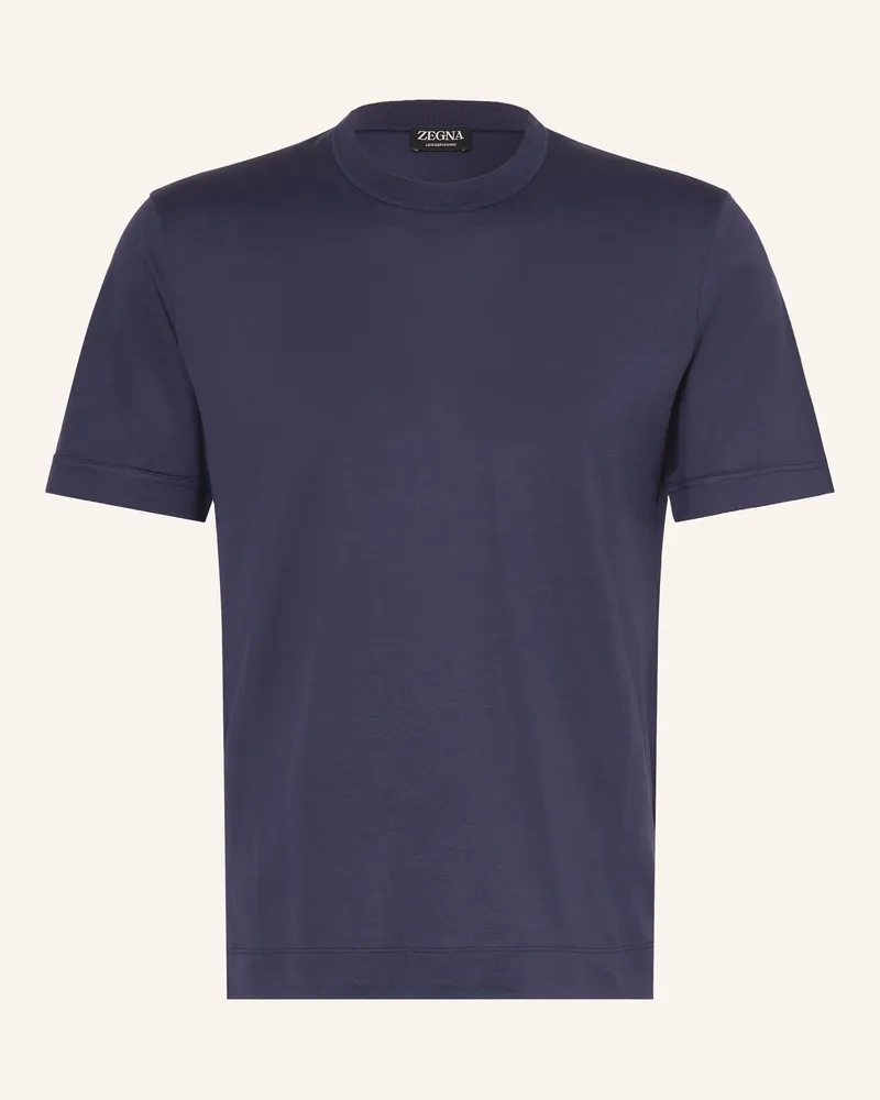 Ermenegildo Zegna T-Shirt Mit Seide blau Dunkelblau