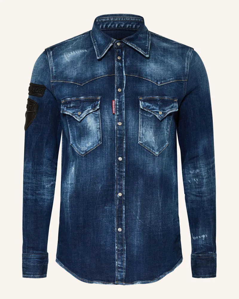 Dsquared2 Jeanshemd Regular Fit Dunkelblau
