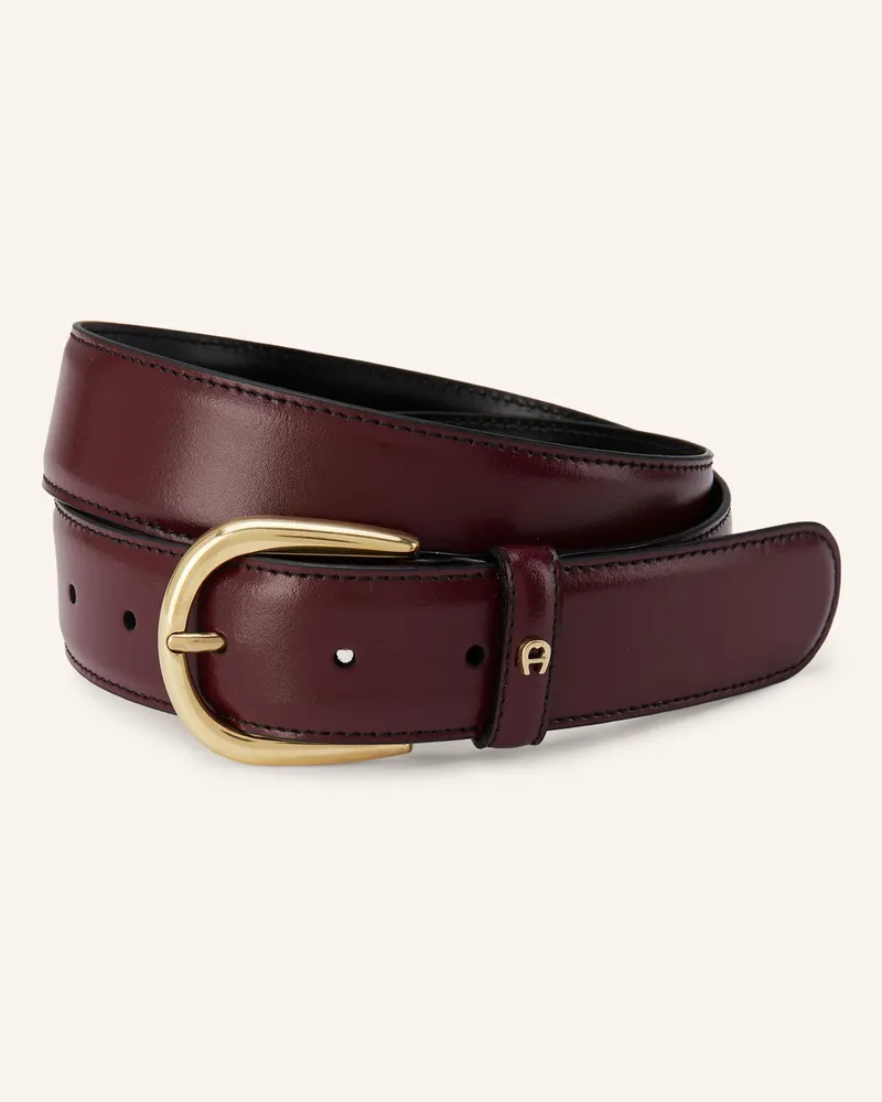 Aigner Ledergürtel Business rot Dunkelrot