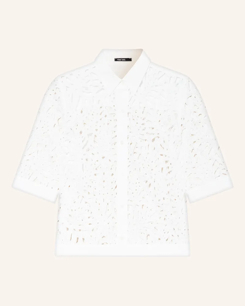 MARC AUREL Hemdbluse Aus Spitze weiss Weiss
